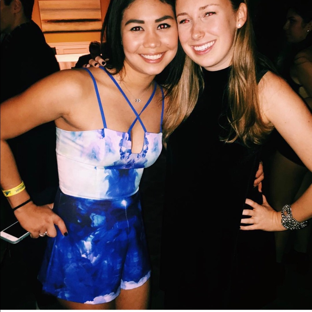 LF Floral Galaxy Print Romper